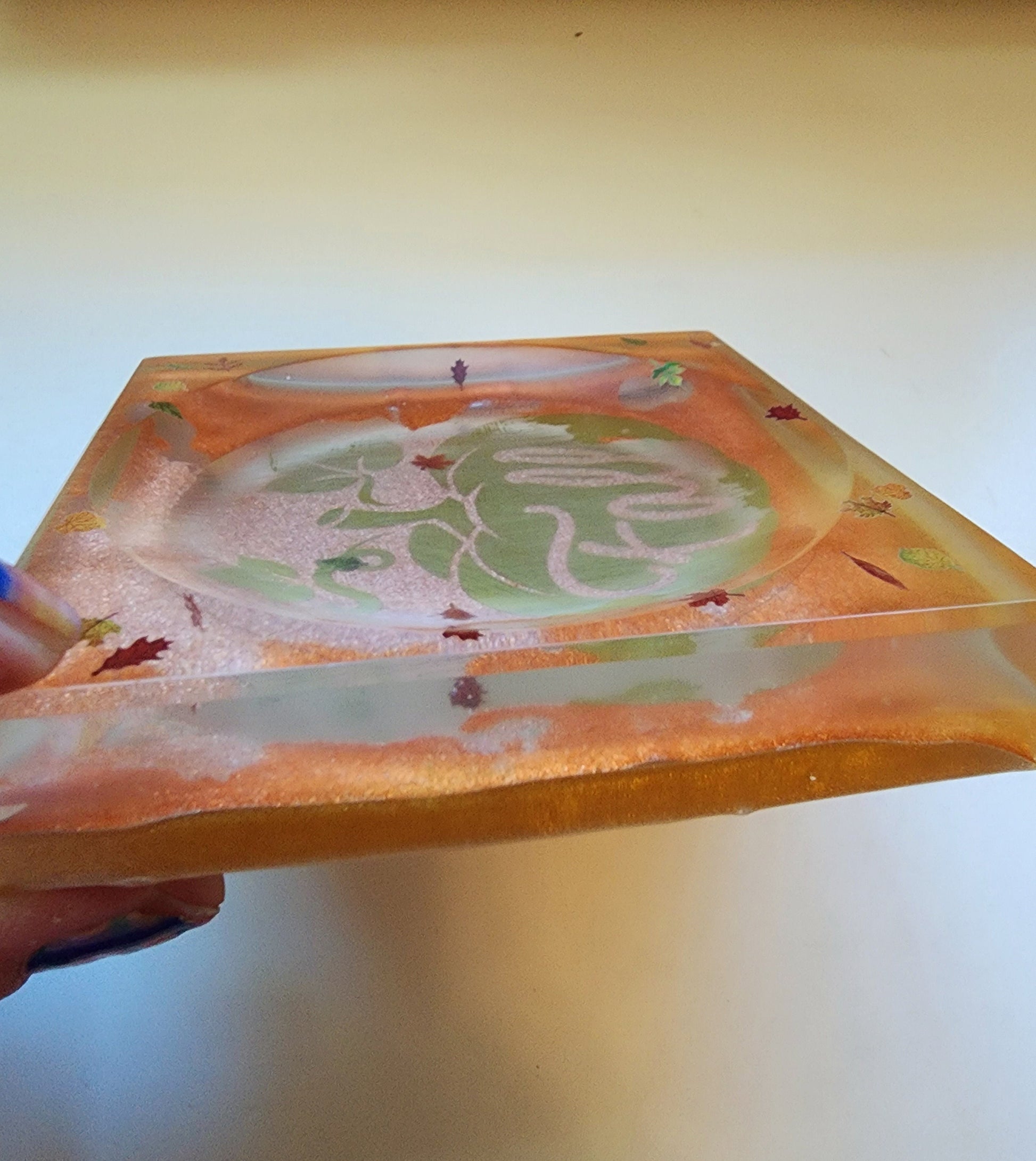Fall Gold Square Resin Soap Dish Jewelry Dish