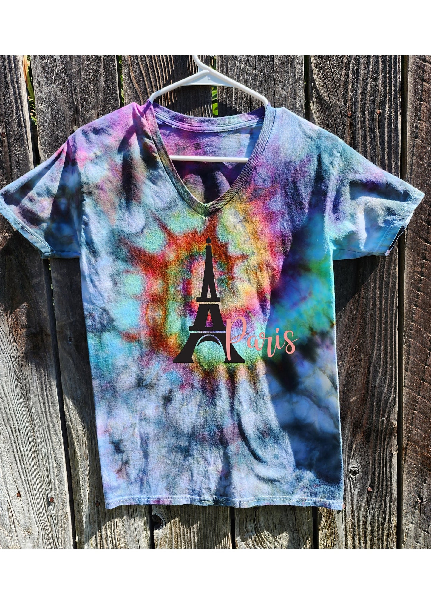 Rainbow Spiral Tie Dye T Shirt Customizable Unisex Size S