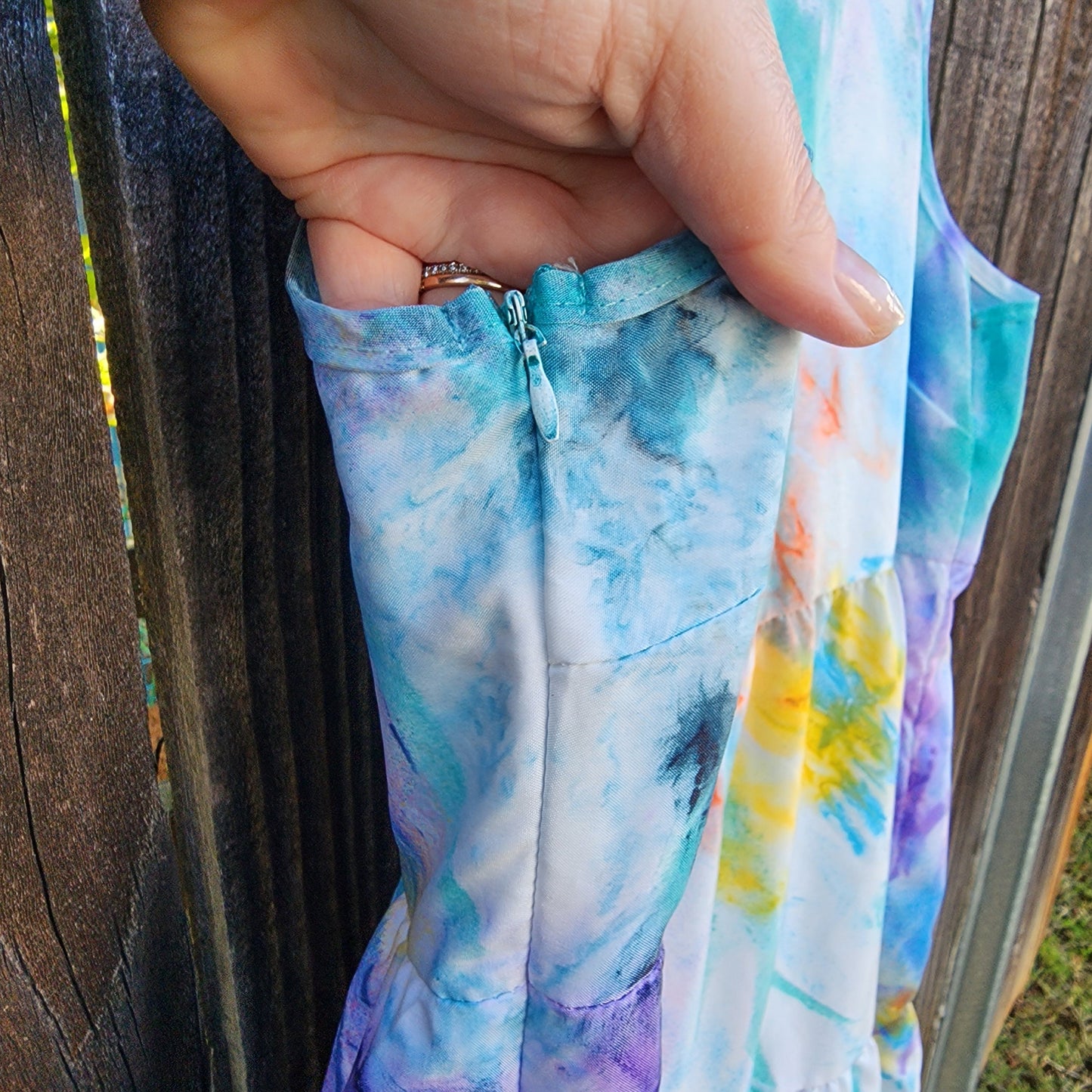 Bright Multi Color Tie Dye Tank Dress Women's Size XL