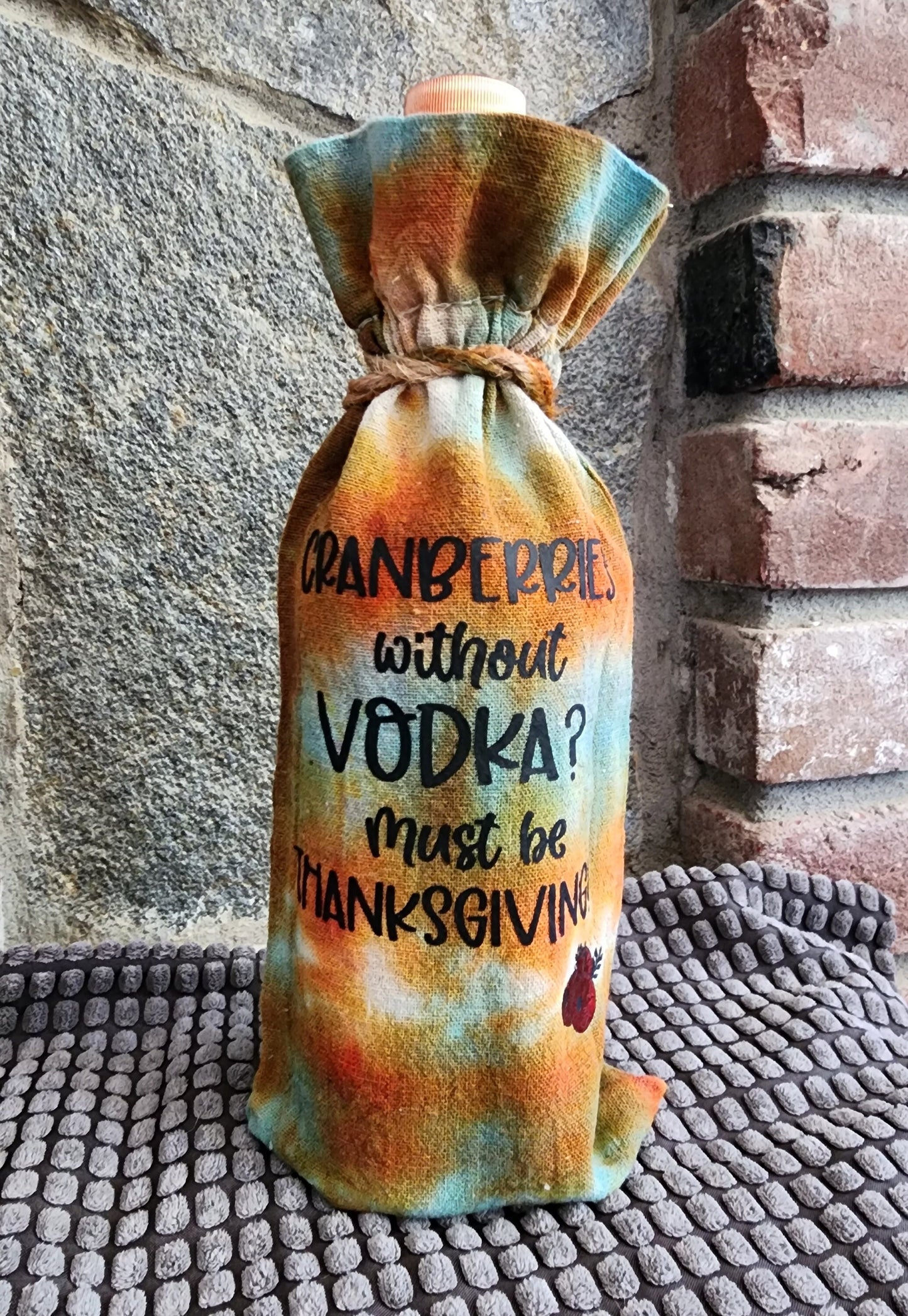 Tie Dye Bottle Gift Bag, Thanksgiving, Vodka gift bag