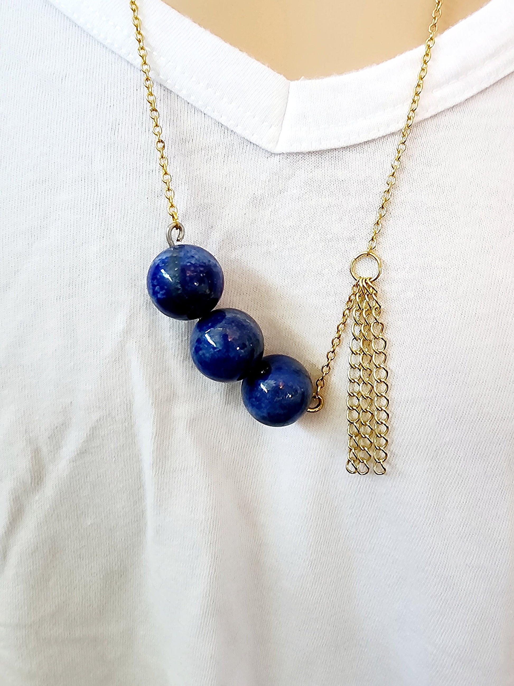 Triple Lapis Lazuli Necklace