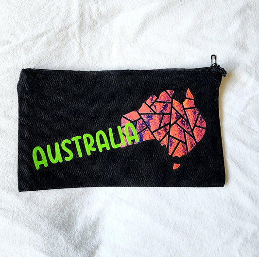 Australia Customizable Makeup Bag, Toiletry Bag, pencil bag, small zip bag