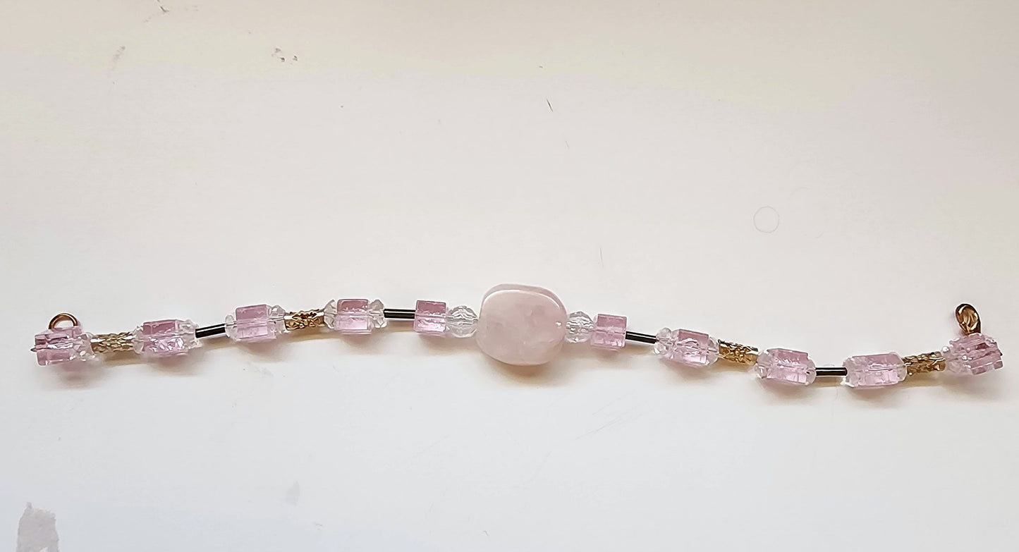 Rose Quartz Bracelet, Natural Stone & Crystal Bracelet