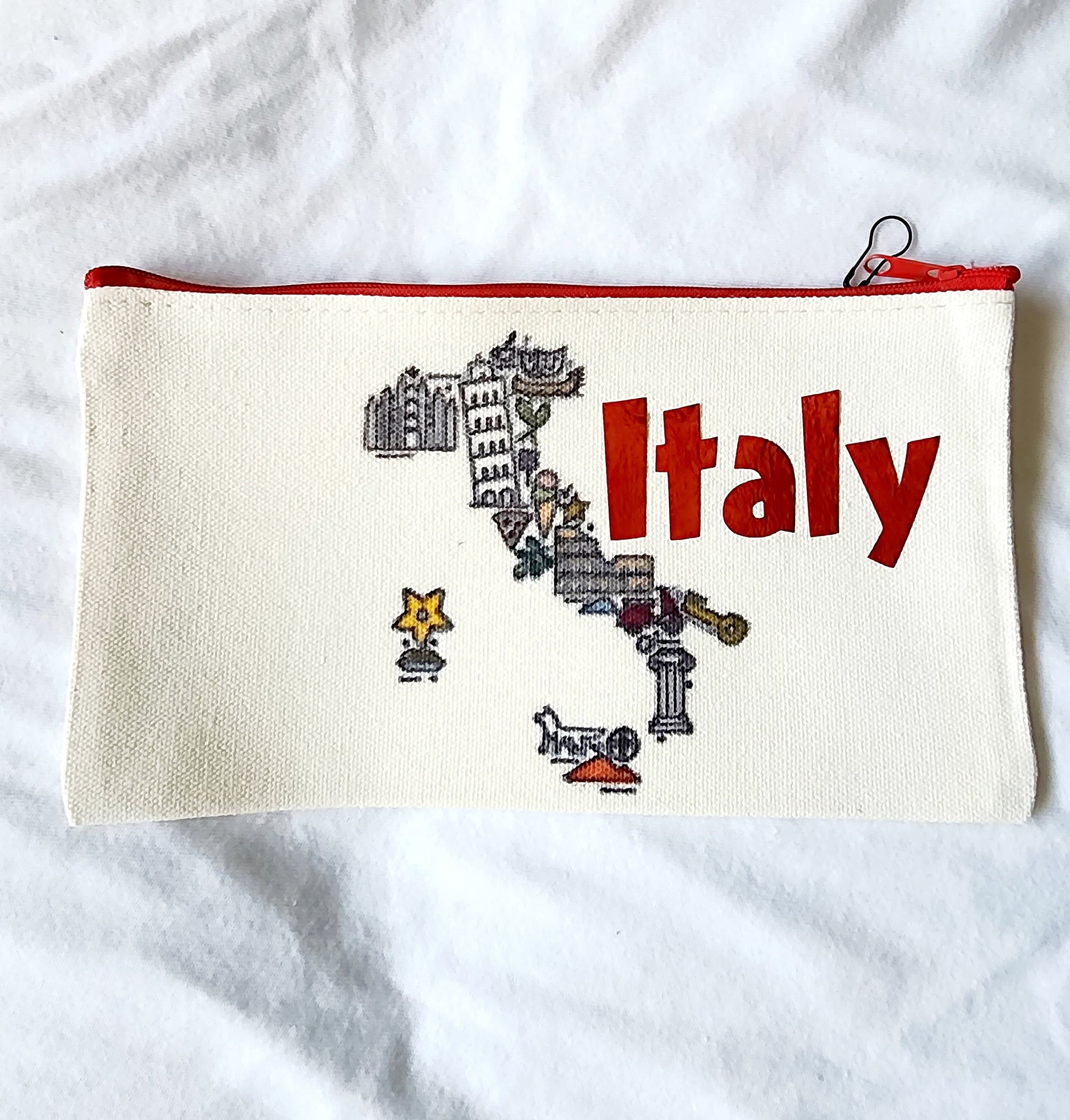 Italy Customizable Makeup Bag, Toiletry Bag, pencil bag, small zip bag