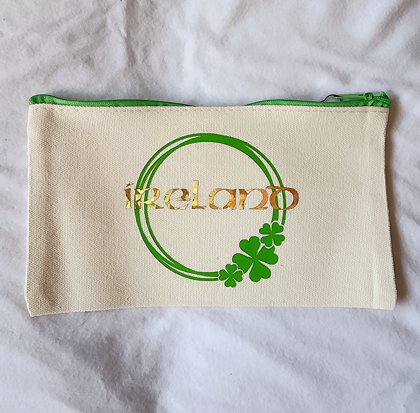Ireland Customizable Makeup Bag, Toiletry Bag, pencil bag, small zip bag