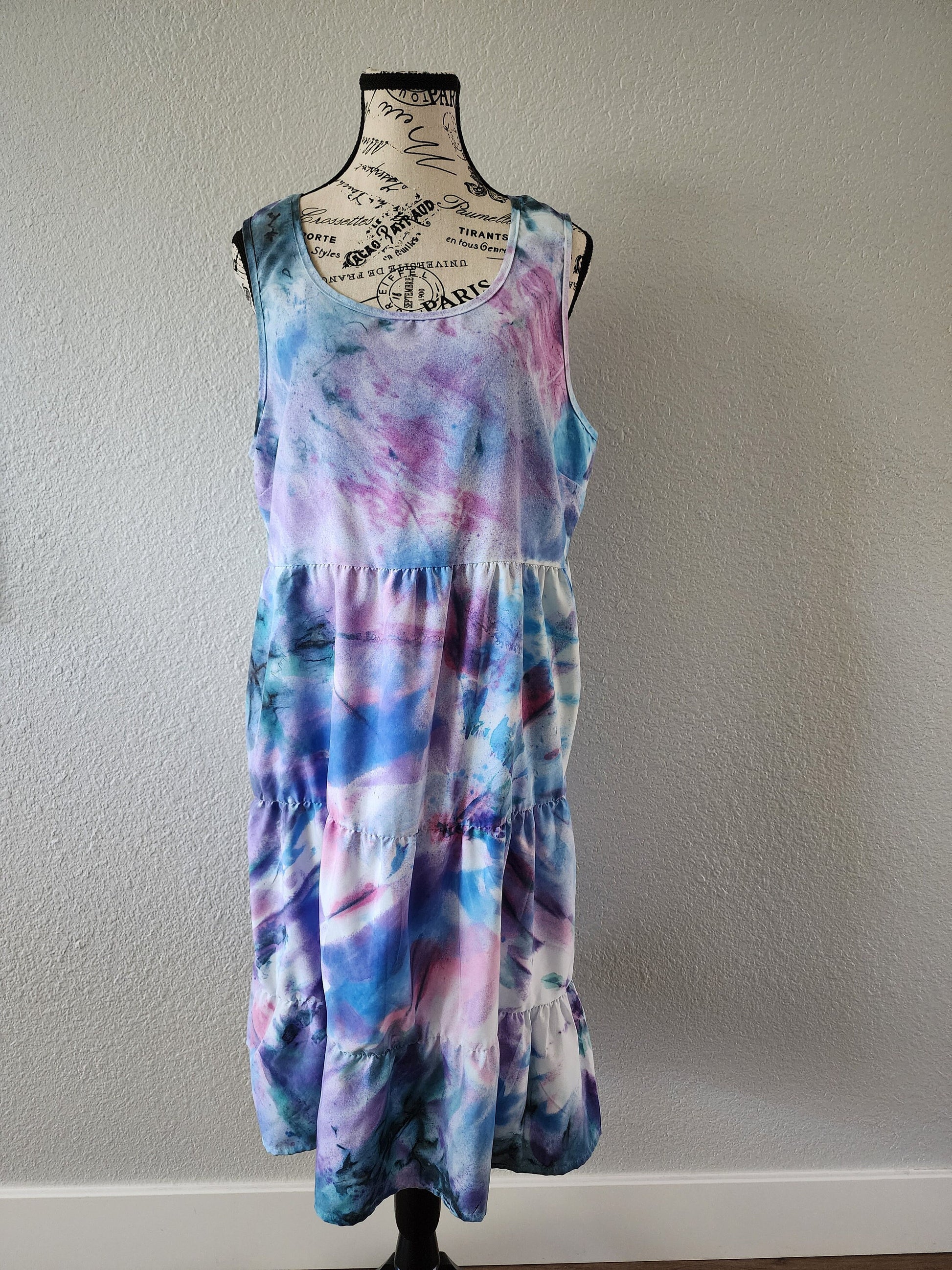 Multi Color Tie Dye Tank Dress Women's Size XL