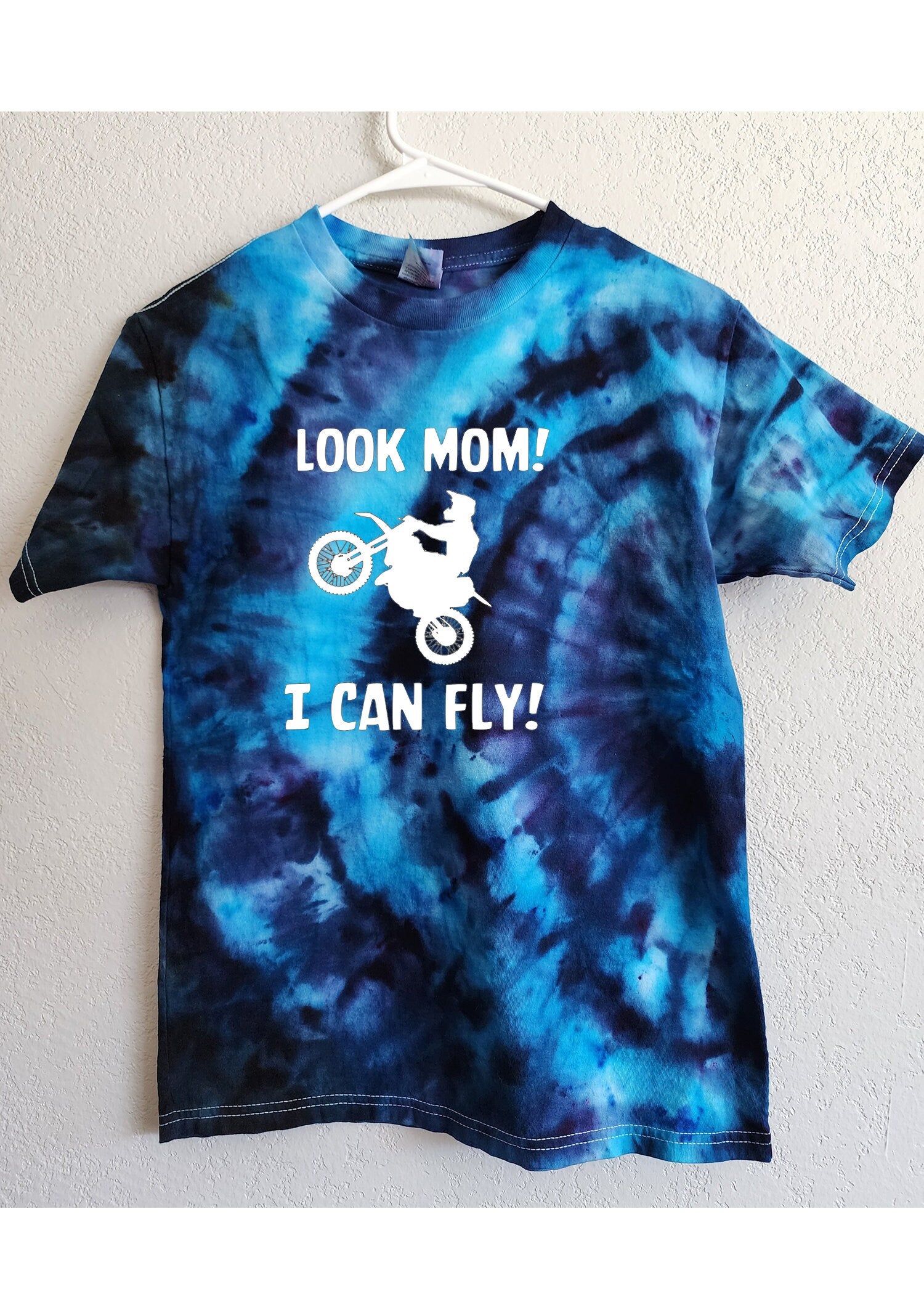 Kid's Blue Side Burst Tie Dye T Shirt Customizable Size Youth M